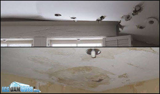 Interior water damage from ice dams