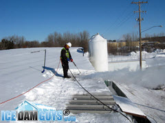 Commercial ice dam removal service